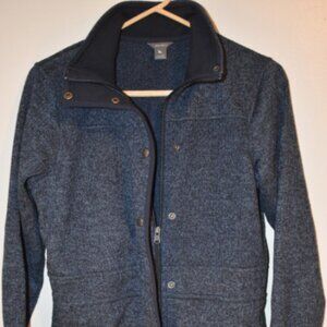Eddie Bauer Polyester Marbled Blue Sweater Jacket zip up S‎